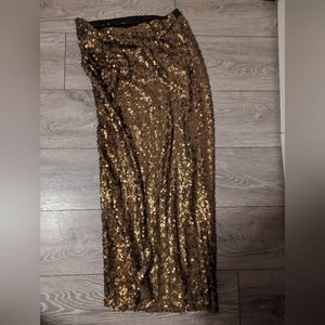 Free people gold sequin skirt